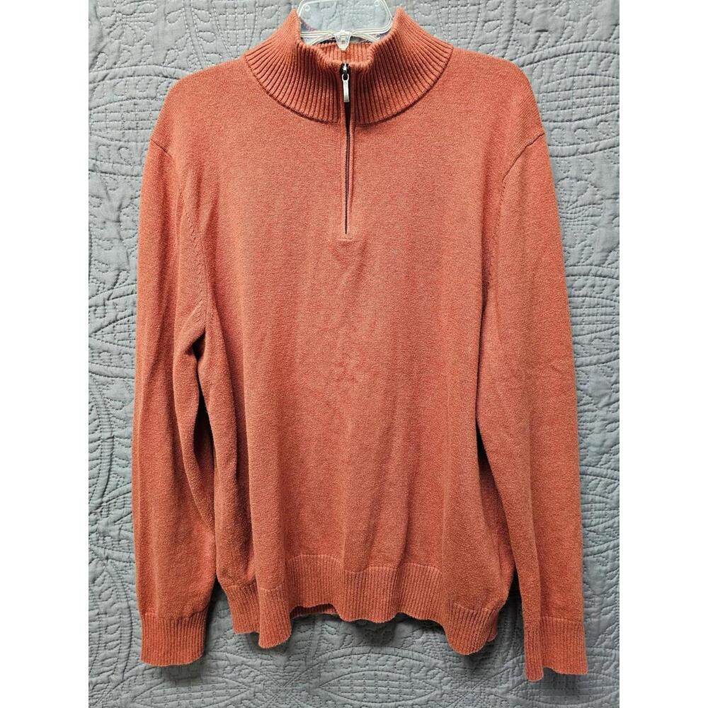 Brooks Brothers 1/4 Zip‎ Sweater Men's XL 100% Supima Cotton Cashmere Mock Neck